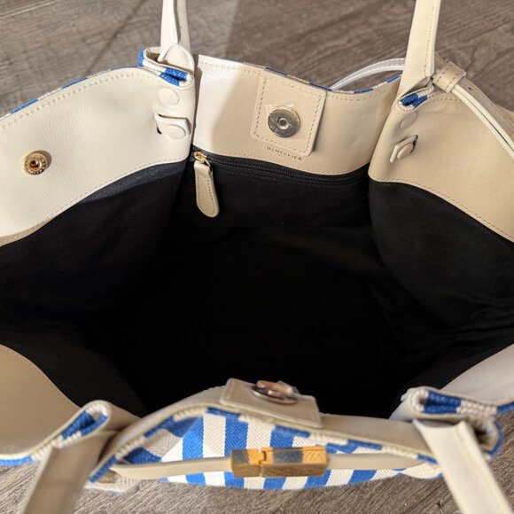 DeMellier New York Midi Striped Canvas Tote Bag - Blue - New Condition - Picture 5 of 6